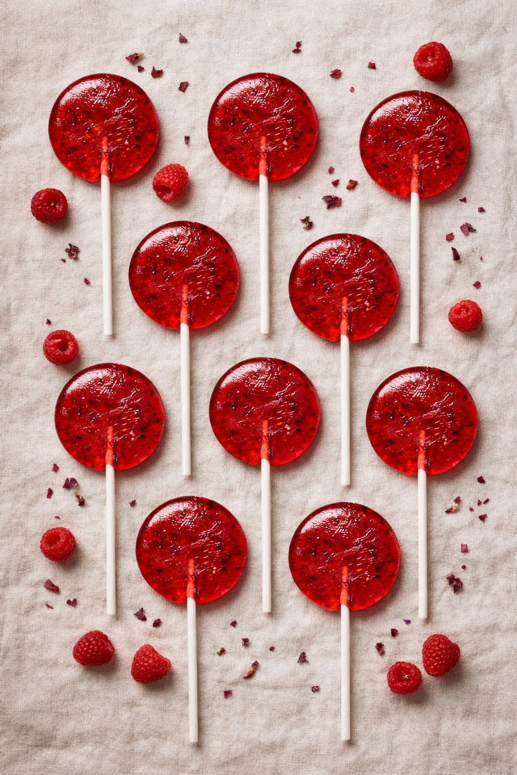 Raspberry Hibiscus - (12 Handcrafted Lollipops)