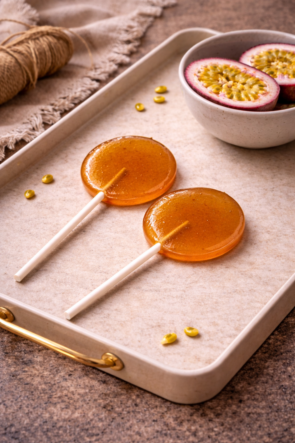 Passion Fruit Lollipops (12 Handcrafted Lollipops)
