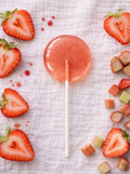 Strawberry Rhubarb Lollipops (12 Handcrafted Lollipops)