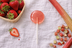 Strawberry Rhubarb Lollipops (12 Handcrafted Lollipops)