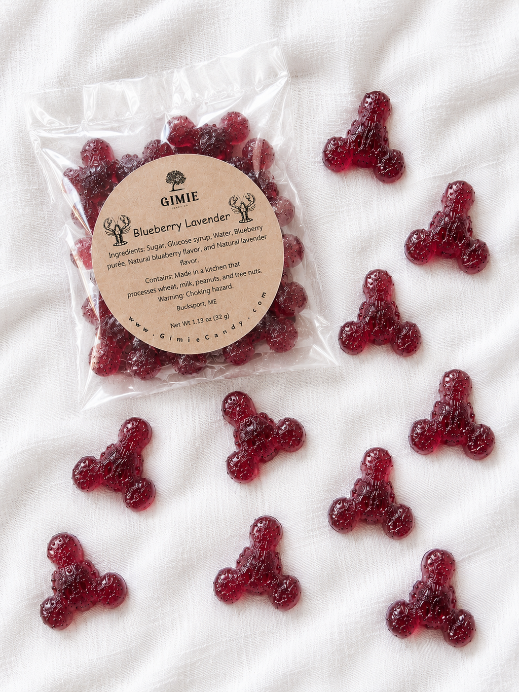 Blueberry Lavender (10 Lobster-Shaped Hard Candies)